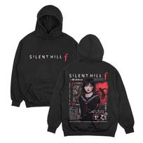 Silent Hill F Streetwear Horror Game Unisex Hoodie Retro Harajuku Aesthetic Pattern Pullovers Long Sleeve Gothic Aesthetic Hoody XS juoda