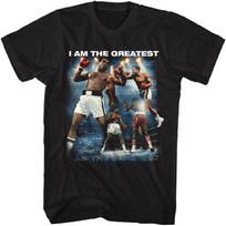 Muhammad Ali The Greatest Collage Black Graphic Crew Neck, Short Sleeve Tee - Vintage Style Boxing T Shirt for Men & Women S juoda