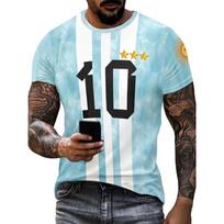Argentinos Vėliavos Marškinėliai Vyrams Nacionalinis Herbas 3D Spausdinti Laisvi Apvalia Kaklo Viršutiniai Drabužiai Sportinės Uniformos Trumpomis Rankovėmis T-marškinėliai XXS