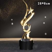 Customized Creative Metal Figure Sculpture Trophys Competition Award Gift Home Decoration Excellent Staff Crystal BaseTrophy 1Pc