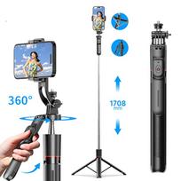 F16 Stabilus trikojis Selfie lazda 360° Panoraminis filmavimas 1708mm Telefonui Vaizdo įrašymui F16 juoda