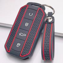 Raktų pakabuko dangtelis Chery Tiggo automobiliui su raktų pakabuku Anti-Scratch Guard Smūgiams atspari apsauga Minkšta rankenos tekstūra Jautrus mygtukų lietimas Apsauga nuo dulkių juoda