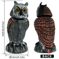 1/2Pcs Realistic Owl Decoy PE Simulation Owl Bird Deterrent with 360° Swivel Head Owl Statue to Scare Bird for Garden Decoration