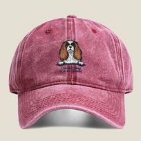 Cavalier King Charles Spaniel cute pet portrait Baseball Cap Unisex Women Distressed Washed Sun Cap Outdoor Workouts Hat One Size