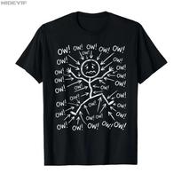 Ow Ow Ow Stick Character Figure Humor Chronic Pain Awareness Tshirt For Men Women 100 Cotton T Shirts Short Sleeve Tops 04202 S