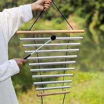 Tubular Chimes Meditation Bowl Sound Wood and Aluminum Premium Handheld 9 Instrument for Office