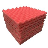 Egg Crate Foam Acoustic Panels 30x30x2CM Soundproofing Padding Wall Tiles for Noise Reduction and Sound Absorption Studio Treatment One Size raudona