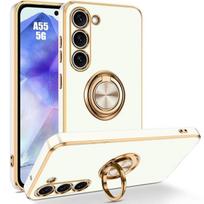 Case - PROSHOP - for Samsung Galaxy A55 5G - Shockproof - 360° Rotating Stand - White balta