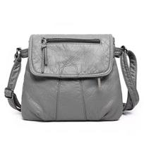 Moterims minkštos odos rankinė per petį Moteriška crossbody rankinė gray