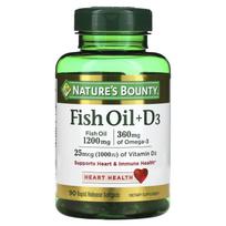 Nature's Bounty, Žuvų taukai + D3, 90 greitai veikiančių minkštų kapsulių