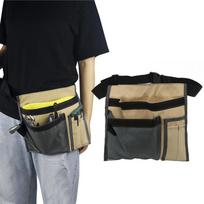 Adjustable Belt Tool Belt Bag 5-Pocket Storage Bag Durable Waist Hanging Bag  Gardening Work chaki