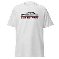 Aukščiausios kokybės marškinėliai Mercedes 500 SE W126 1979-1991 Automobilių gerbėjams Gimtadienio dovana T-shirt 2XL white