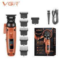VGR Hair Trimmer Professional Barber Clippers Rechargeable Hair Cutting Machine Electric Trimmers LED Digital Display Hair Trimmer for Men V-274 oranžinė