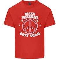 Make Music Not War Peace Hippy Rock Antiwar Unisexs Light Cotton TShirt S