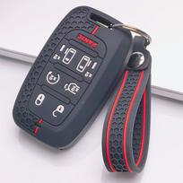 Raktų pakabuko dangtelis Chrysler Pacifica Hybrid Voyager, su raktų žiedu, apsauga nuo įbrėžimų, smūgiams atspari apsauga, minkšta rankenos tekstūra, jautrus mygtukų lietimas juoda