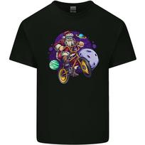 BMX Santa in Space Christmas Cycling Xmas Bike Unisexs Light Cotton TShirt S