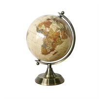 14,2 cm Klasikinis geografinis dekoratyvinis gaublys su metaliniu pagrindu Popierinis pasaulio žemėlapis Namų ir biuro dekoracija Žemės gaublys Vintažinė dovana beige