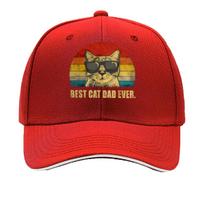 Retro Best Cat Dad Themed Design Hip Hop hat Fashion Outdoor Sports Sandwich Baseball Cap One Size