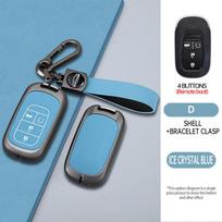 For Honda Civic Accord Crv Hrv Zrv Pilot Vezel Odyssey Metal Leather Car Key Fob Case Cover Shell Cr-V Hr-V Zr-V Accessories