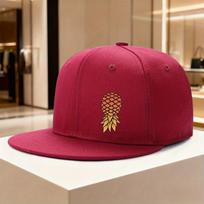 Pineapple Print Flat Brim Trucker Hat Unisex Adjustable Cool Street Style Baseball Cap One Size