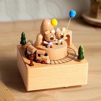 Unisex Beechwood 40-Piece Eco-friendly DIY Multi-Scene Music Box Building Blocks Educational Toy for Kids 2-4 Years Enhancing