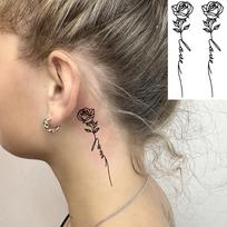 1 lapas Persiko žiedų, lotoso, saulėgrąžų, rožių laikini tatuiruočių lipdukai moterims ant rankų, rankų, netikri tatuiruočių lipdukai, realistiški tatuiruočių lipdukai, ilgai išliekantys China Mainland black