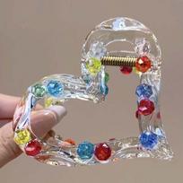 Dopamine Style Star Hair Claw Clear Acrylic Shark Hair Clip Y2K Shark Clip  Daily Wear Style 3