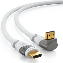 Deleycon Hdmi kampinis kabelis 0.5m 4k Uhd Hdr baltas