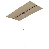 vidaXL Sodo skėtis nuo saulės su aliuminio stulpu, taupe, 180x110cm