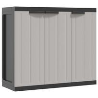 vidaXL Lauko spintelė daiktams, pilkos/juodos spalvos, 97x37x85cm, PP