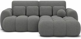 Kampinė sofa - lova Covelion Bouclé Royal 04, pilka sp., dešininė, 167 x 260 cm x 105 cm