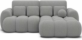 Kampinė sofa - lova Covelion Velvet Calmora 04, pilka sp., dešininė, 167 x 260 cm x 105 cm