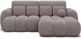 Kampinė sofa - lova Covelion Velvet Modullo 03, šviesiai pilka sp., dešininė, 167 x 260 cm x 105 cm