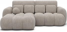 Kampinė sofa - lova Covelion Velvet Modullo 01, balta sp., kairinė, 167 x 260 cm x 105 cm