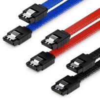 Deleycon Sata 3 kabelių rinkinys, 3x 50 cm, 6Gb/s, tiesūs jungtys