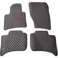 Eko odos kilimėliai QuiltyMats VOLKSWAGEN TOUAREG 2010-2018m. (Juoda / raudonos siūlės)