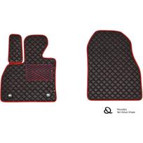 Eko odos kilimėliai QuiltyMats VOLKSWAGEN CADDY 2004-2020m. (Krovininis) (Juoda / raudonos siūlės)