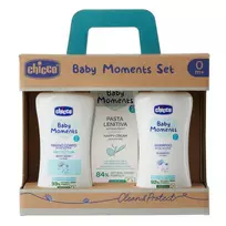 CHICCO_SET „Baby Moments“ vonios skystis 200 ml + šampūnas 200 ml + kremas 100 ml