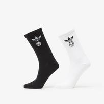 adidas Football Embroidered Crew Socks 2 Pairs White/ Black - Dydis S (KD8341 Kojinės)