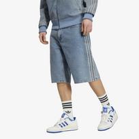 adidas Firebird Adicolor Denim Jorts Mid-rise Straight Leg Worn Blue Denim - Dydis 35 (KS4975 Šortai)