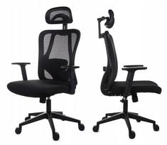 Ergonominė biuro kėdė su reguliuojamais porankiais ir galvos atrama