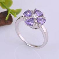 Cellacity 5*5mm Amethyst Ring for Women Charms Silver 925 Jewelry Women's rings Heart shaped Purple Gemstone AAA Zircon Wedding 8 violetinė