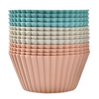 Silikoninis keksų puodelis, apvalus, nepridegantis maistinis BPA, neplaunamas indaplovėje. Galima plauti indaplovėje. 12pcs