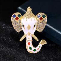 Vintage Beauty Enamel Elephant Brooches for Women Man Unisex High Grade Personality Casual Brooch Pins Female Gifts