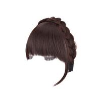 Wig Bangs Cushioned Cranial Vault Fluffy Ultra Light Slits Natural Covering Hair Realistic Invisible Braided Headband Bangs A tamsiai ruda spalva