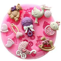 Kūdikių dušas Silikoninis Fondant Tortas Formos Šokoladas Kepimo Sugarcraft Decor MEIfang rožinė