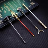 4 vnt/stal. Black Myth WuKong Weapon Keychain Kelionė į Vakarus Raktų pakabukai Vyriški Žaidimų aksesuarai Raktų pakabukas Llaveros 15cm
