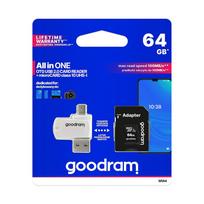 GOODRAM card reader USB A + Micro USB ALL IN ONE M1A4 + 64GB Micro SD memory card with SD adapter