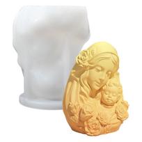 Motinos dienos aromaterapinė žvakė silikoninė forma muilo forma motinos ir vaiko ornamentas aromaterapinė gipso forma motinos dienos dovana
