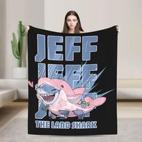 Marvel-Rivals Jeff The Land Shark Knitted Blanket Cute Disguise Fuzzy Throw Blankets Bed Portable Soft Warm Multifunction Quilt 30x40in